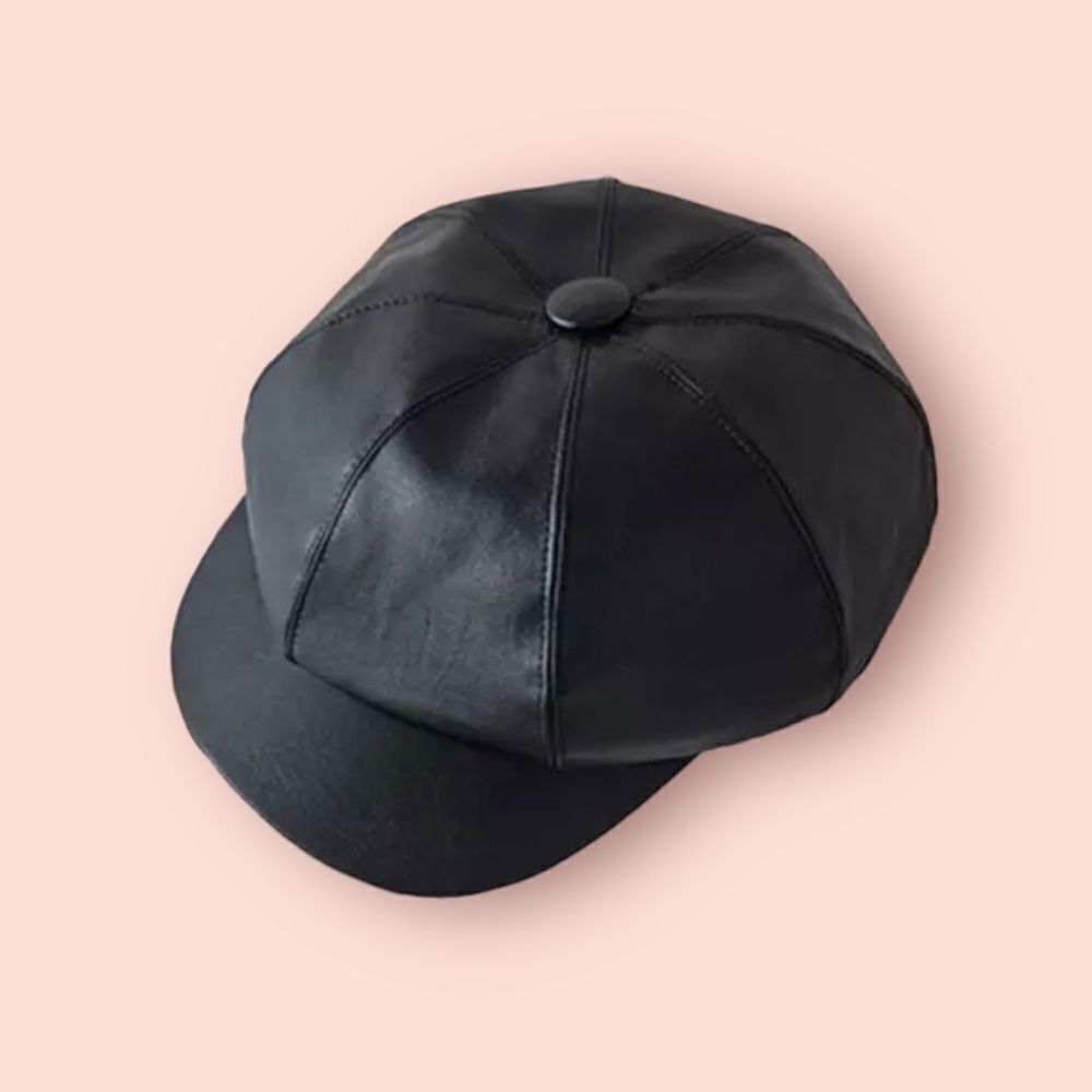 ‎111 WOMENS NWT FAUX LEATHER NEWSBOY CAP